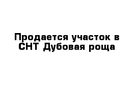 Продается участок в СНТ Дубовая роща